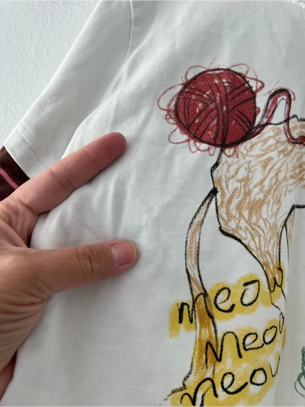 OLAMIMI KIDS | Meow Meow Layered Graphic Tee | 7-8